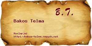 Bakos Telma névjegykártya